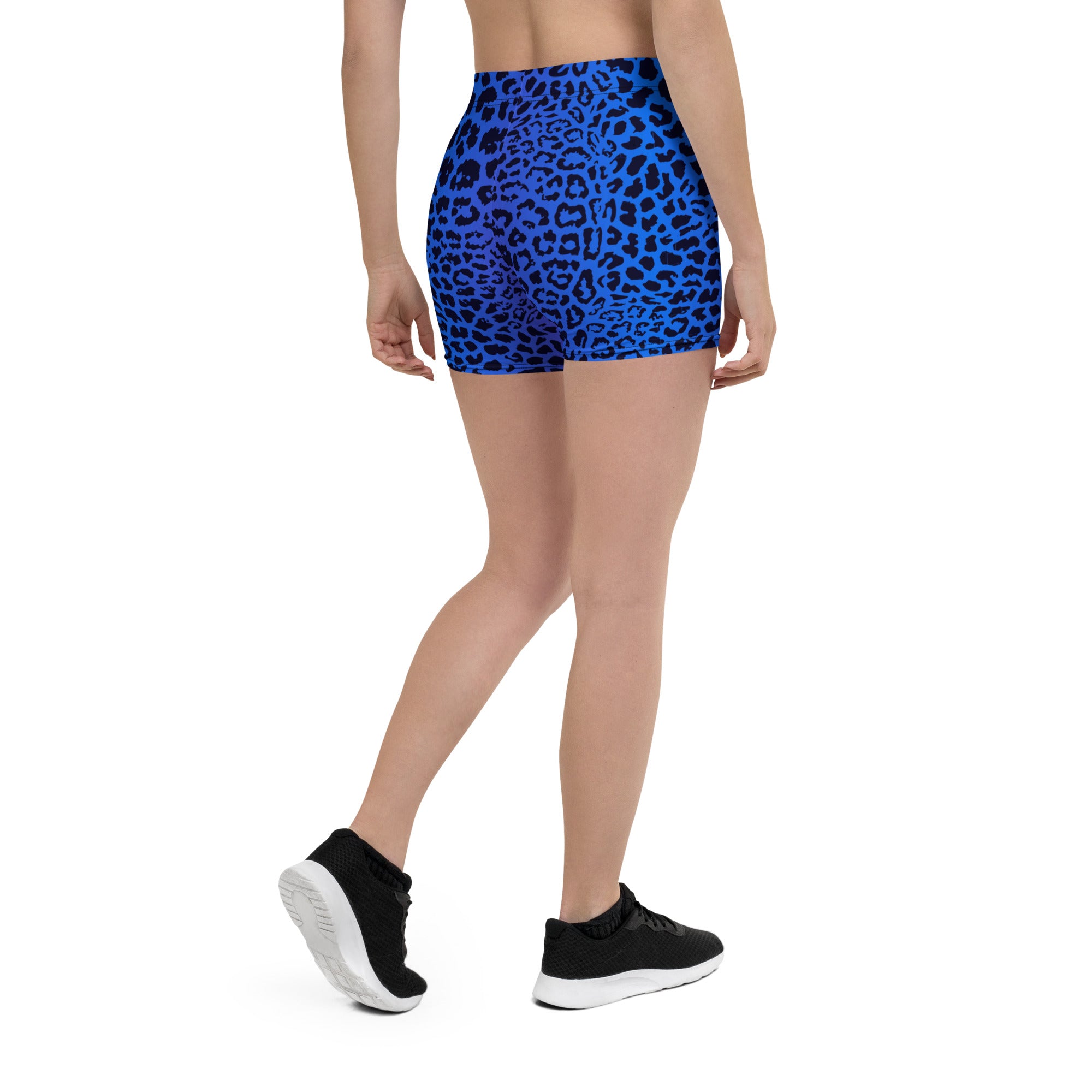 Blue Leopard Print Shorts